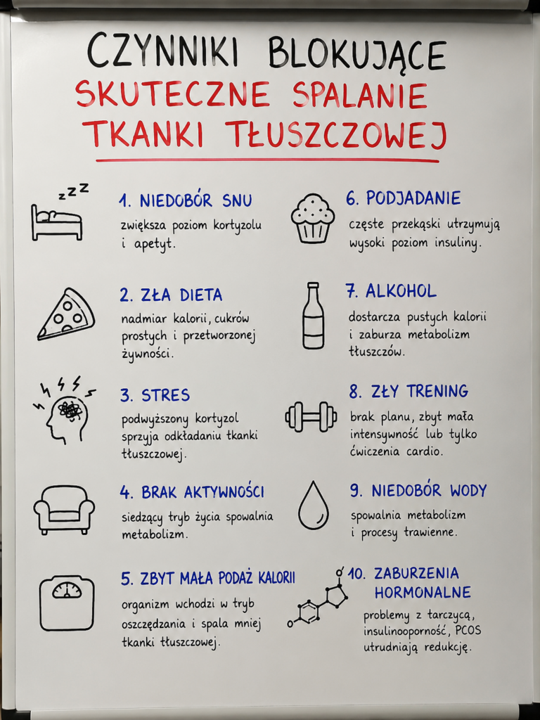 Czynniki blokujące skuteczne spalanie tłuszczu