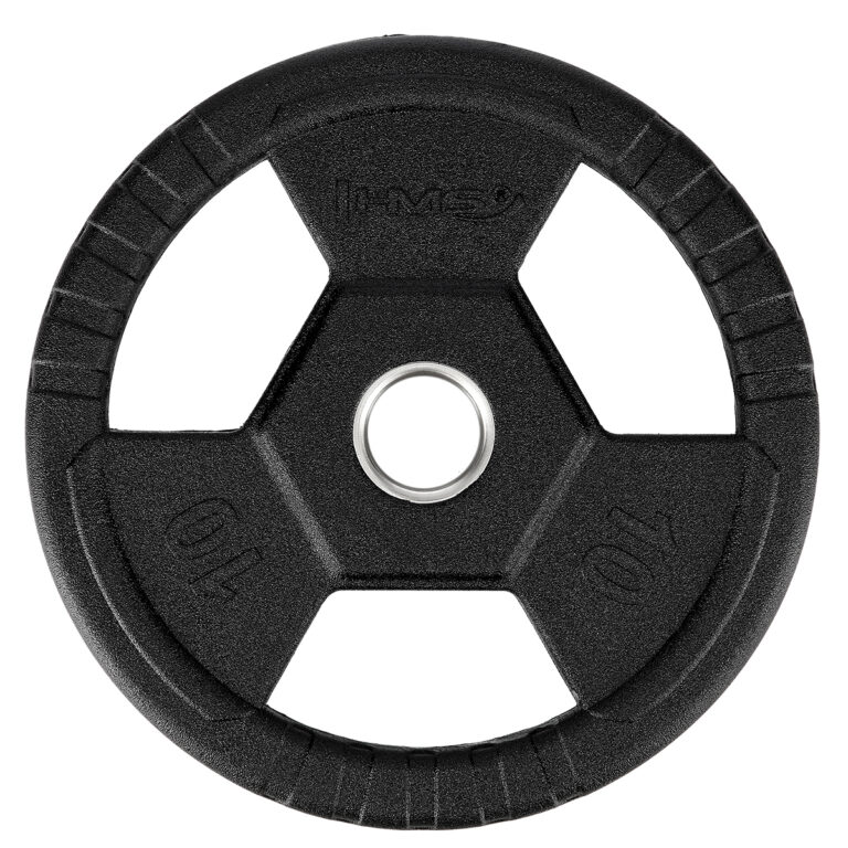 Czarny talerz olimpijski 10 kg HMS do treningu siłowego